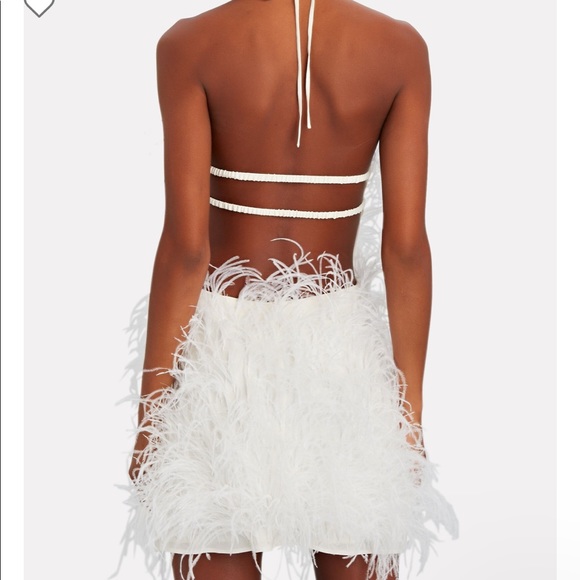 Cult Gaia Valé Ostrich Feather Halter Mini Dress - Picture 7 of 17